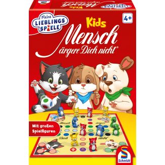 Verpackungsvorderseite aus einem anderen Blickwinkel vom Artikel 40534, Meine Lieblingsspiele: Mensch ärgere Dich nicht® Kids (mit 3D-Spielfiguren), Kinderspiel