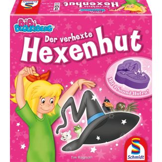 Vorderseite der Verpackung vom Artikel 40658, Bibi Blocksberg: Der verhexte Hexenhut, Kinderspiel Vorderseite der Verpackung vom Artikel 40658, Bibi Blocksberg: Der verhexte Hexenhut, Kinderspiel