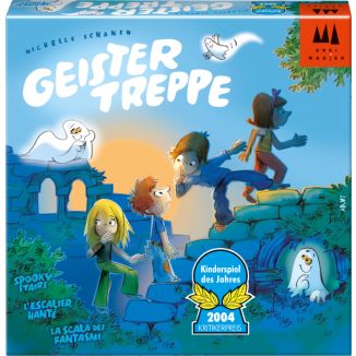 Vorderseite der Verpackung vom Artikel 40811, Drei Magier®: Geistertreppe, Kinderspiel Vorderseite der Verpackung vom Artikel 40811, Drei Magier®: Geistertreppe, Kinderspiel