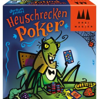 Vorderseite der Verpackung vom Artikel 40893, Drei Magier®: Heuschrecken Poker, Kartenspiel