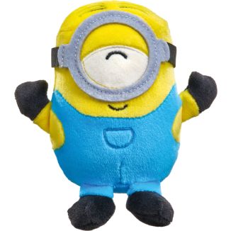 Vorderseite des Plüschartikel 42730, Minions: Stuart lachend- Plüsch, 15 cm Vorderseite des Plüschartikel 42730, Minions: Stuart lachend- Plüsch, 15 cm