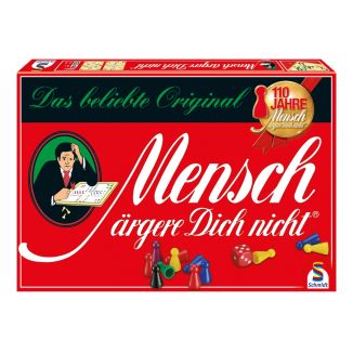 Verpackungsvorderseite aus einem anderen Blickwinkel vom Artikel 49021, Mensch ärgere Dich nicht®: Standardausgabe, Familienspiel