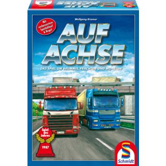 Verpackungsvorderseite aus einem anderen Blickwinkel vom Artikel 49090, Auf Achse, Familienspiel Verpackungsvorderseite aus einem anderen Blickwinkel vom Artikel 49090, Auf Achse, Familienspiel