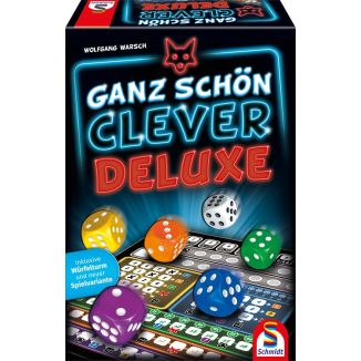 Vorderseite der Verpackung vom Artikel 49443, Ganz schön clever® – Deluxe, Familienspiel Vorderseite der Verpackung vom Artikel 49443, Ganz schön clever® – Deluxe, Familienspiel