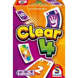 Vorderseite der Verpackung vom Artikel 49473, Clear 4 , Familienspiel Vorderseite der Verpackung vom Artikel 49473, Clear 4 , Familienspiel