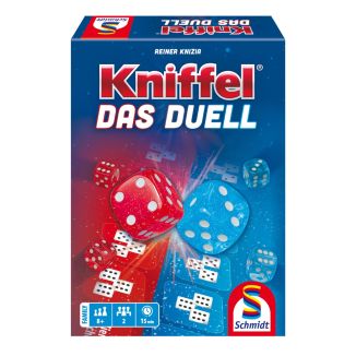 Verpackungsvorderseite aus einem anderen Blickwinkel vom Artikel 49480, Kniffel&reg; &ndash; Das Duell, W&uuml;rfelspiel