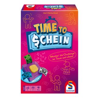 Verpackungsvorderseite aus einem anderen Blickwinkel vom Artikel 49483, Time to Schein, Familienspiel