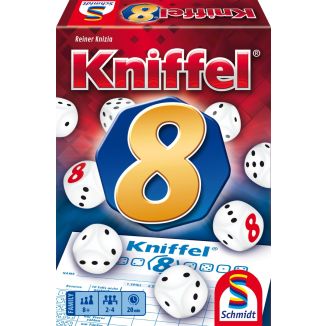 Vorderseite der Verpackung vom Artikel 49486, Kniffel&reg; 8, W&uuml;rfelspiel