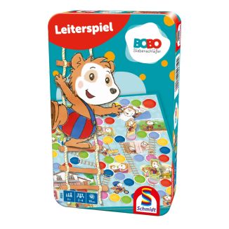 Verpackungsvorderseite aus einem anderen Blickwinkel vom Artikel 51350, Bobo Siebenschläfer: Leiterspiel, Reisespiel Verpackungsvorderseite aus einem anderen Blickwinkel vom Artikel 51350, Bobo Siebenschläfer: Leiterspiel, Reisespiel