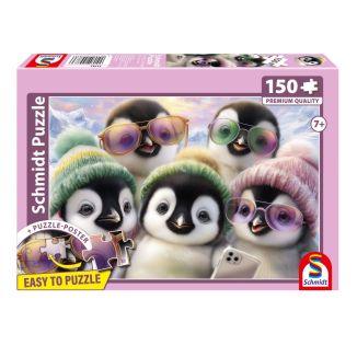 Verpackungsvorderseite aus einem anderen Blickwinkel vom Artikel 55783, Pinguinbande, 150 Teile Kinderpuzzle