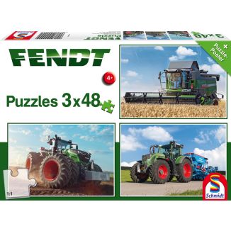 Vorderseite der Verpackung vom Artikel 56221, Fendt 1050 Vario / 724 Vario / 6275L, 3x48-teiliges Kinderpuzzle Vorderseite der Verpackung vom Artikel 56221, Fendt 1050 Vario / 724 Vario / 6275L, 3x48-teiliges Kinderpuzzle