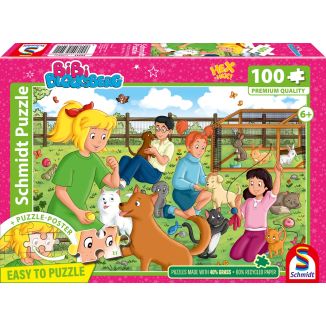 Vorderseite der Verpackung vom Artikel 56541, Bibi Blocksberg: Tierpension, 100 Teile Kinderpuzzle Vorderseite der Verpackung vom Artikel 56541, Bibi Blocksberg: Tierpension, 100 Teile Kinderpuzzle