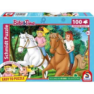 Vorderseite der Verpackung vom Artikel 56543, Bibi & Tina: Sommerausritt, 100 Teile Kinderpuzzle