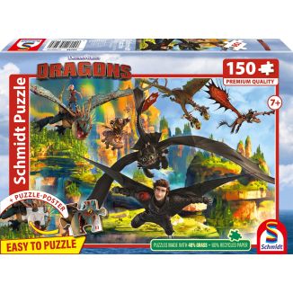 Vorderseite der Verpackung vom Artikel 56548, DRAGONS: Fliegende Drachen, 150 Teile Kinderpuzzle Vorderseite der Verpackung vom Artikel 56548, DRAGONS: Fliegende Drachen, 150 Teile Kinderpuzzle