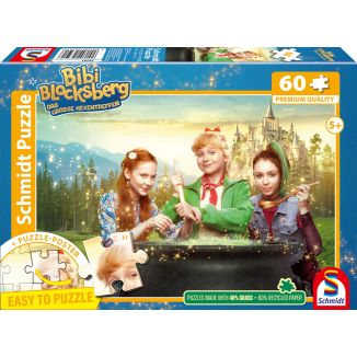 Vorderseite der Verpackung vom Artikel 56591, Bibi Blocksberg: Das große Hexentreffen, Junghexen am Kessel, 60 Teile Kinderpuzzle Vorderseite der Verpackung vom Artikel 56591, Bibi Blocksberg: Das große Hexentreffen, Junghexen am Kessel, 60 Teile Kinderpuzzle