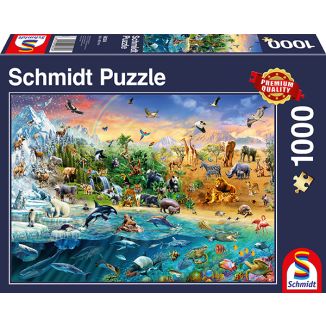 Vorderseite der Verpackung vom Artikel 58324, Die Welt der Tiere, 1.000 Teile Puzzle Vorderseite der Verpackung vom Artikel 58324, Die Welt der Tiere, 1.000 Teile Puzzle