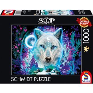 Sheena Pike: Neon Arktis-Wolf, 1.000 Teile Puzzle Sheena Pike: Neon Arktis-Wolf, 1.000 Teile Puzzle