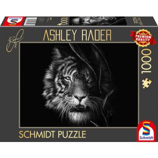 Vorderseite der Verpackung vom Artikel 58541, Ashley Rader: Wilderness – Tiger, Im Zeichen der Freiheit, 1.000 Teile Puzzle