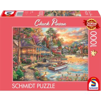 Vorderseite der Verpackung vom Artikel 58553, Chuck Pinson: Ufer im Abendgold, 1.000 Teile Puzzle Vorderseite der Verpackung vom Artikel 58553, Chuck Pinson: Ufer im Abendgold, 1.000 Teile Puzzle