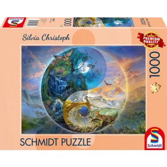 Vorderseite der Verpackung vom Artikel 58596, Silvia Christoph: Yin & Yang Bergwelt, 1.000 Teile Puzzle