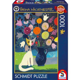Vorderseite der Verpackung vom Artikel 58656, Rosina Wachtmeister: Weiße Katze, 1.000 Teile Puzzle Vorderseite der Verpackung vom Artikel 58656, Rosina Wachtmeister: Weiße Katze, 1.000 Teile Puzzle