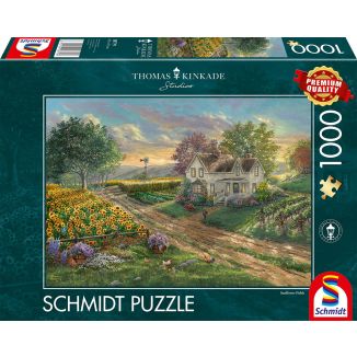 Thomas Kinkade Studios: Sonnenblumenfelder, 1.000 Teile Puzzle Thomas Kinkade Studios: Sonnenblumenfelder, 1.000 Teile Puzzle