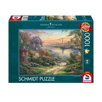 Verpackungsvorderseite aus einem anderen Blickwinkel vom Artikel 58785, Thomas Kinkade Studios: Hafen in Neuengland, 1.000 Teile Puzzle Verpackungsvorderseite aus einem anderen Blickwinkel vom Artikel 58785, Thomas Kinkade Studios: Hafen in Neuengland, 1.000 Teile Puzzle