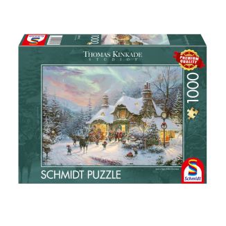 Verpackungsvorderseite aus einem anderen Blickwinkel vom Artikel 58793, Thomas Kinkade Studios: Santas Nacht vor Weihnachten, 1.000 Teile Puzzle Verpackungsvorderseite aus einem anderen Blickwinkel vom Artikel 58793, Thomas Kinkade Studios: Santas Nacht vor Weihnachten, 1.000 Teile Puzzle