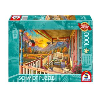 Verpackungsvorderseite aus einem anderen Blickwinkel vom Artikel 58893, Bergland-Veranda, 1.000 Teile Puzzle Verpackungsvorderseite aus einem anderen Blickwinkel vom Artikel 58893, Bergland-Veranda, 1.000 Teile Puzzle