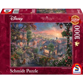 Vorderseite der Verpackung vom Artikel 59490, Thomas Kinkade Studios: Painter of Light - Disney Susi und Strolch, 1.000 Teile Puzzle Vorderseite der Verpackung vom Artikel 59490, Thomas Kinkade Studios: Painter of Light - Disney Susi und Strolch, 1.000 Teile Puzzle