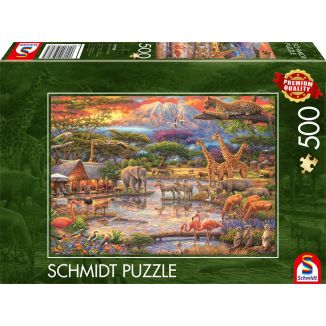 Vorderseite der Verpackung vom Artikel 59708, Paradies am Kilimandscharo, 500 Teile Puzzle
