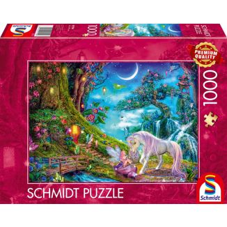 Wo sich Einhorn und Elfe gute Nacht sagen, 1.000 Teile Puzzle Wo sich Einhorn und Elfe gute Nacht sagen, 1.000 Teile Puzzle
