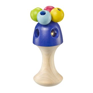 Spielmaterial vom Artikel 61062, Girali Colori, Holz Stielgreifling mit Rassel aus verschiedem Glöckchen, 11 cm Spielmaterial vom Artikel 61062, Girali Colori, Holz Stielgreifling mit Rassel aus verschiedem Glöckchen, 11 cm