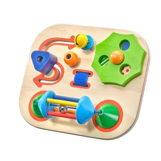 Spielmaterial vom Artikel 61067, Carusello, Motorikspielzeug mit Glöckchen aus Holz mit Klettverschluss, 19 cm Spielmaterial vom Artikel 61067, Carusello, Motorikspielzeug mit Glöckchen aus Holz mit Klettverschluss, 19 cm