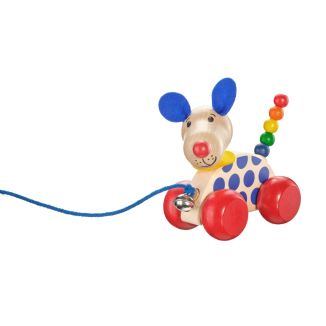 Spielmaterial vom Artikel 62026, Nico, Nachzieh-Hund, Schiebe-und Nachziehspielzeug mit Glöckchen aus Holz, 12 cm Spielmaterial vom Artikel 62026, Nico, Nachzieh-Hund, Schiebe-und Nachziehspielzeug mit Glöckchen aus Holz, 12 cm