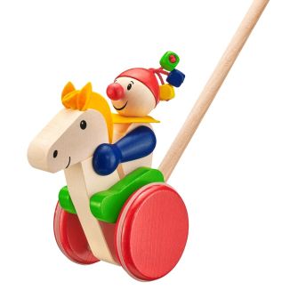 Spielmaterial vom Artikel 62029, Trotto, Schiebefigur Pferd mit Reiter aus Holz, 20 cm Spielmaterial vom Artikel 62029, Trotto, Schiebefigur Pferd mit Reiter aus Holz, 20 cm