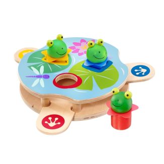 Spielmaterial vom Artikel 62072, Saltino, Frosch-Katapult mit Sortierfunktion aus Holz, 22cm Spielmaterial vom Artikel 62072, Saltino, Frosch-Katapult mit Sortierfunktion aus Holz, 22cm