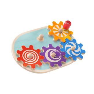 Spielmaterial vom Artikel 62084, Lollivella, Zahnradspiel, Motorikspielzeug aus Holz, 17,5 cm