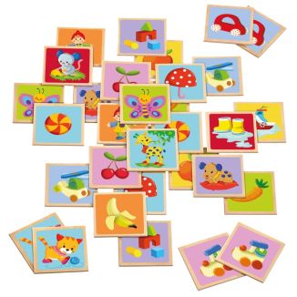 Memo Kunterbunt, Bild-Paare finden, Legespiel aus Holz, 36 Teile Memo Kunterbunt, Bild-Paare finden, Legespiel aus Holz, 36 Teile