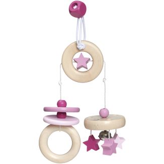 bellybutton: Sternchen Spaß, Minitrapez, Mobile mit Glöckchen aus Holz, Rosa, 15,5 cm
