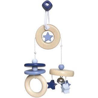 bellybutton: Sternchen Spaß, Minitrapez, Mobile mit Glöckchen aus Holz, Blau, 15,5 cm