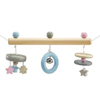bellybutton: Sternchen, Wagenkette mit Schlaufen zum Befestingung mit Glöckchen aus Holz, 63 cm