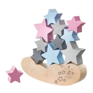 Spielmaterial vom Artikel 64020, bellybutton: Sternenhimmel, kniffeliges Stapelspielzeug mit Sternen zum Ausbalancieren aus Holz, 12 Teile