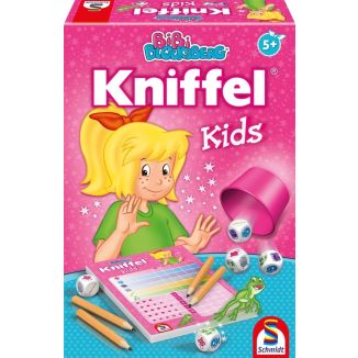 Vorderseite der Verpackung vom Artikel 40641, Bibi Blocksberg: Kniffel® Kids, Kinderspiel