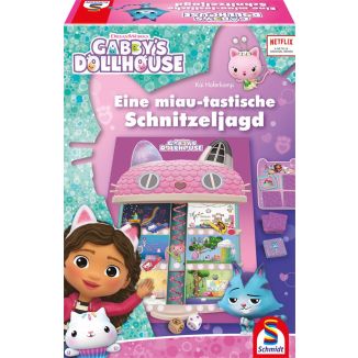 Vorderseite der Verpackung vom Artikel 40655, Gabby's Dollhouse: Eine miau-tastische Schnitzeljagd, Kinderspiel
