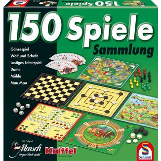 Vorderseite der Verpackung vom Artikel 49141, 150er Spielesammlung, 150 Spielemöglichkeiten, grün