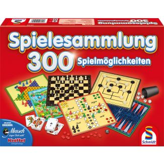 Vorderseite der Verpackung vom Artikel 49195, 300er Spielesammlung, 300 Spielemöglichkeiten, rot