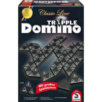 Vorderseite der Verpackung vom Artikel 49287, Tripple Domino®, Classic Line, Familienspiel