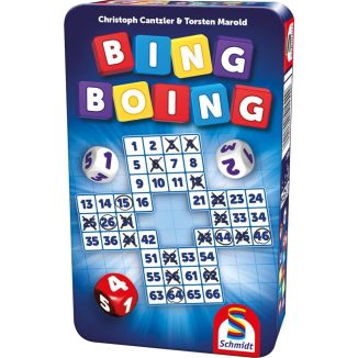 Vorderseite der Verpackung vom Artikel 51454, Bing Boing, Reisespiel in der Metalldose