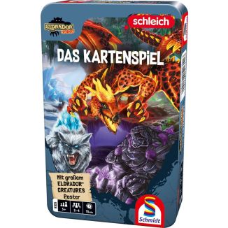 Vorderseite der Verpackung vom Artikel 51611, Schleich®: Eldrador Creatures - Das Kartenspiel, in der Metalldose